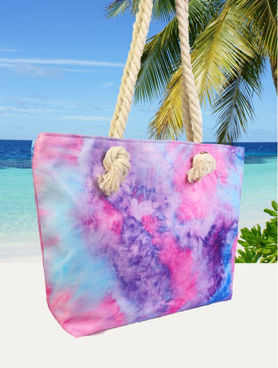 Canvas Tie Dye Print Shoulder Tote